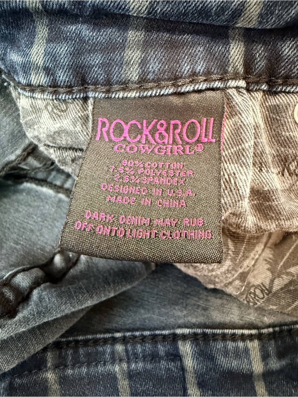 Rock & Roll Cowgirl Pinstripe Button Fly Flare Jeans Women’s 28x32 - Picture 5 of 10